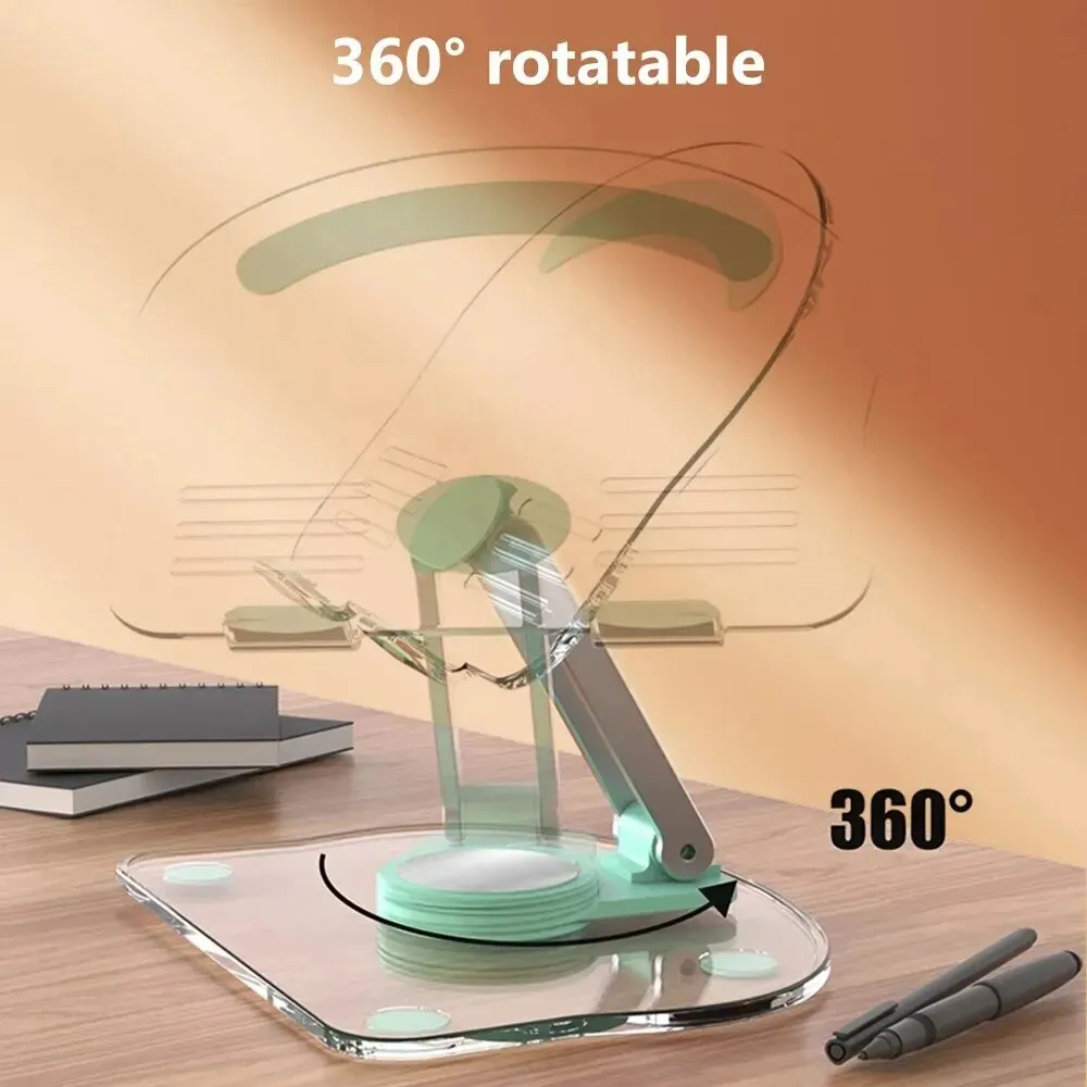 Transparante roterende standaard Acrylplaat Desktop Mobiele telefoon Tablet Universele live opvouwbare aanpassing Computersteunstandaard