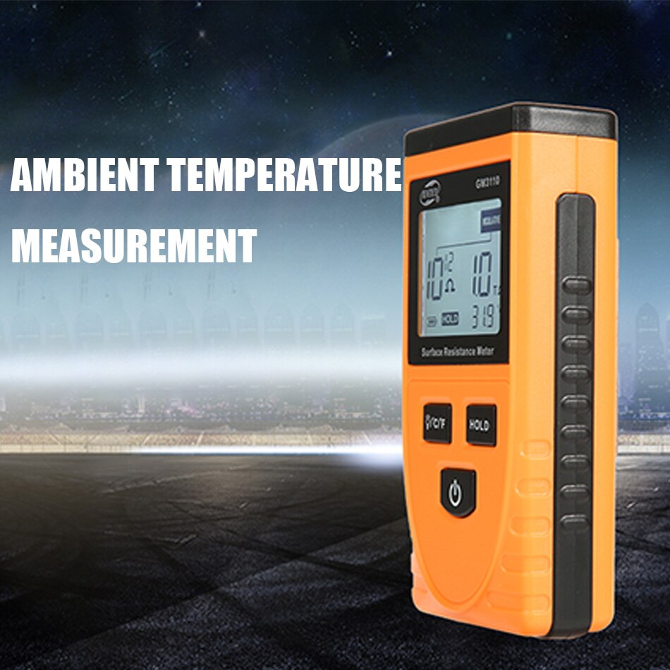 GM3110 Oppervlak Aarde Weerstand Tester Impedantie Statische Handheld Meter Statische Detector