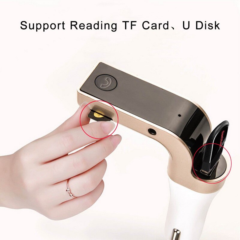 Hands Free Wireless Bluetooth FM Transmitter Car Accessories Modulator LCD Kit Player SD USB AUX G7 MP3 Car