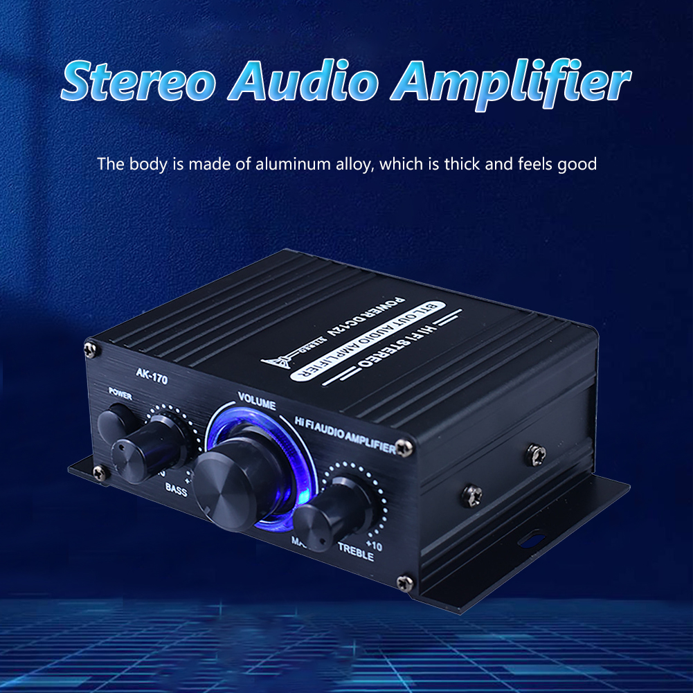 Wzmacniacz mocy audio HiFi zgodny z Bluetooth 2x200W dwukanałowy z wejściem RCA wysokiej jakości mini wzmacniacz mocy audio
