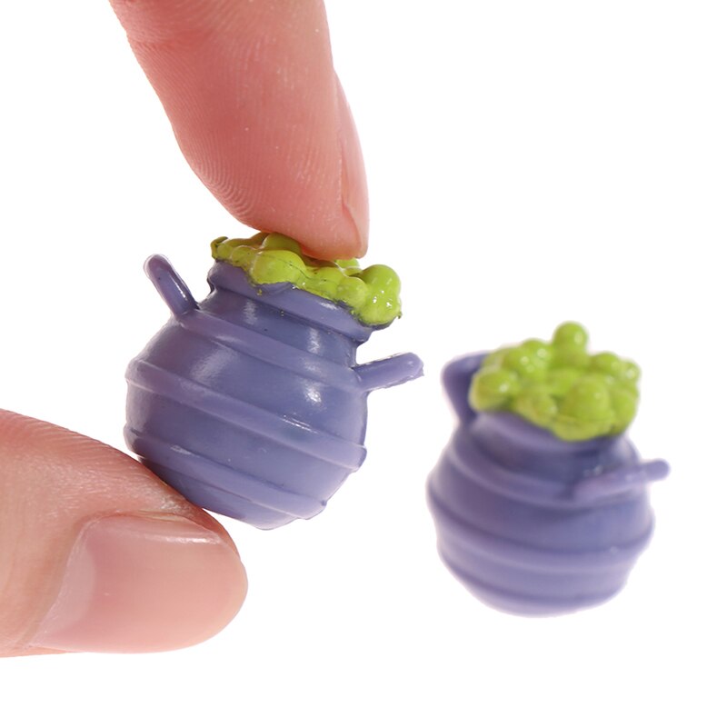 2 sztuk w skali 1:12 żywica domek dla lalek miniaturowe doniczkowe doniczki Model roślina doniczkowa lalki wystrój domu