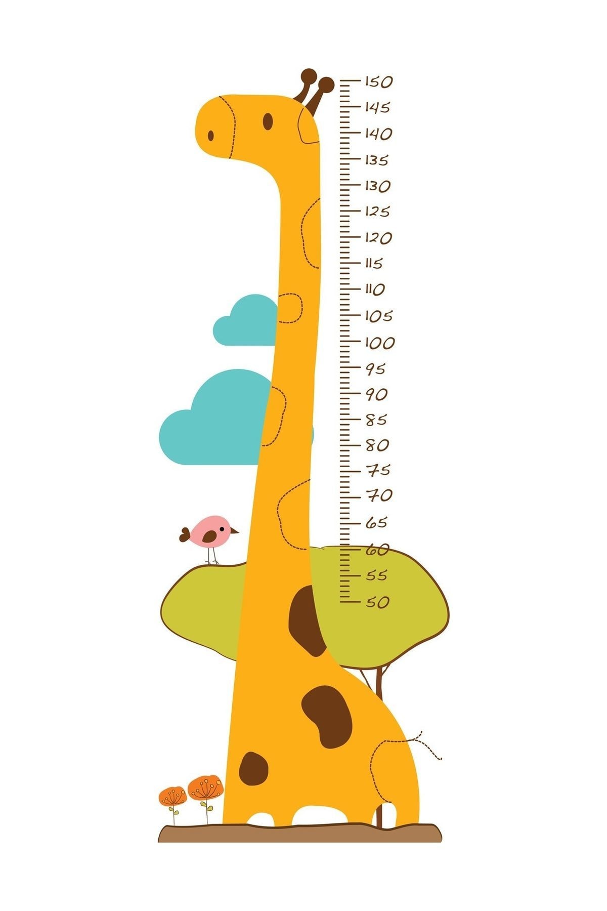 Gestalte Meter Sticker Giraffe Vriend