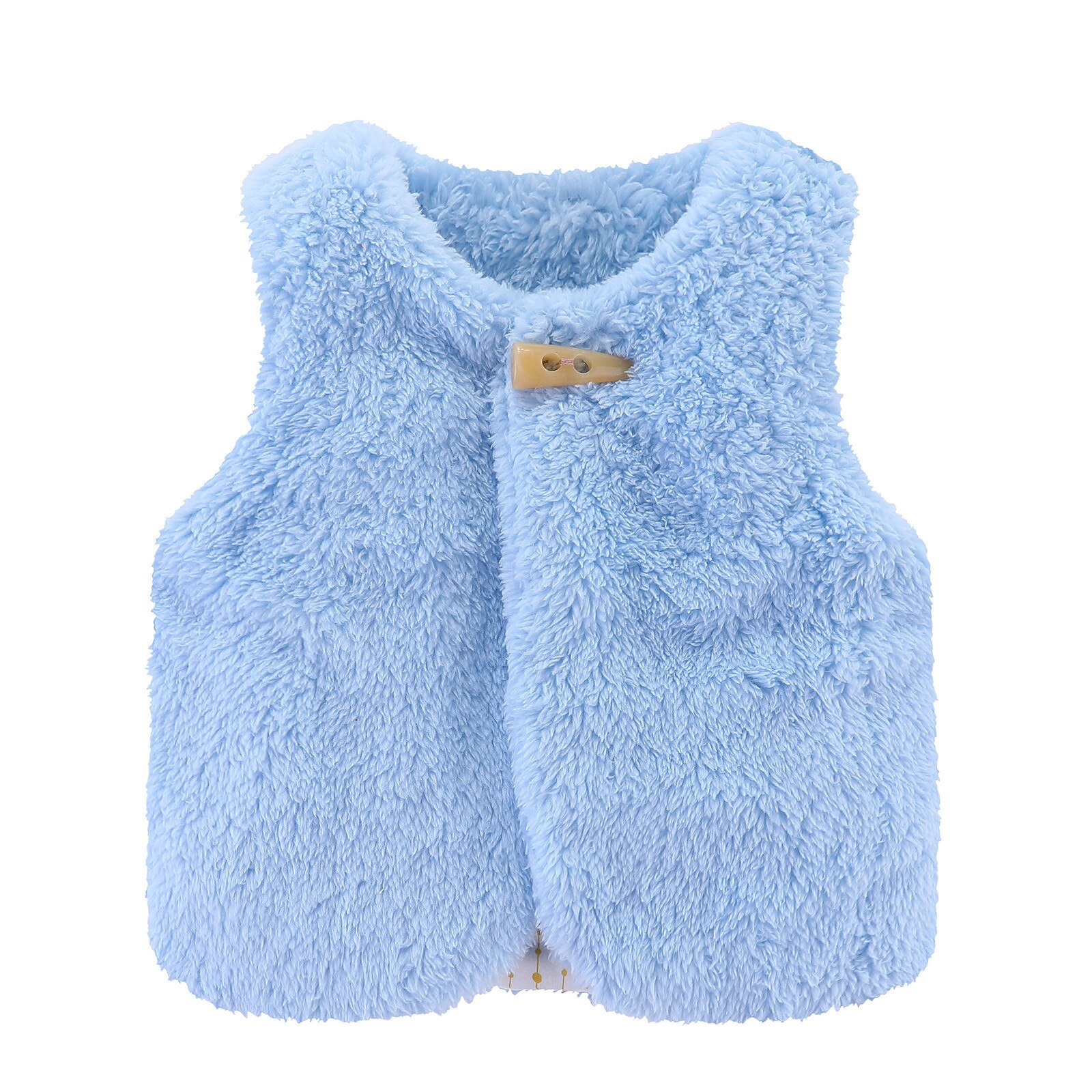 Winter Peuter Baby Kinderen Baby Jongens Meisjes Effen Kleuren Mouwloze Warm Fluffys Sherpa Vest Jassen Flanel Vest Kleding # P4: Blauw / 18m