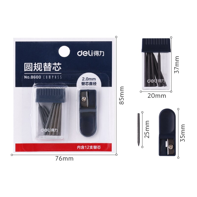 Compass Core Replacement pencil lead Stationery With 2mm Pencil Sharpener For Students Drafting Tools Compasses Tool