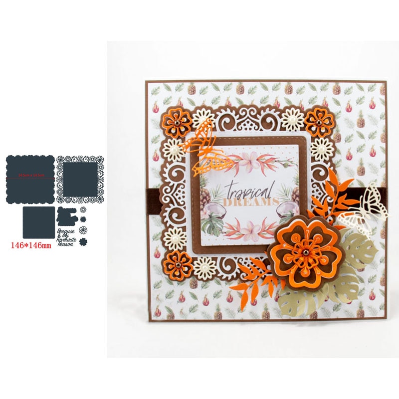 Flerdelad uppsättning av vackra snygga ramar med konstord kostnadseffektiva metallskärverktyg för diy scrapbooking album papperskort: 8