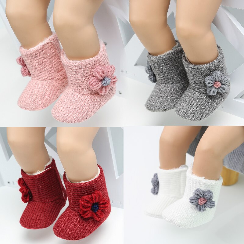 0-18m baby kindermeisjes winterlaarzen pluche fleece warme sneeuwlaarzen peuter baby schoenen prewalker 0-18m
