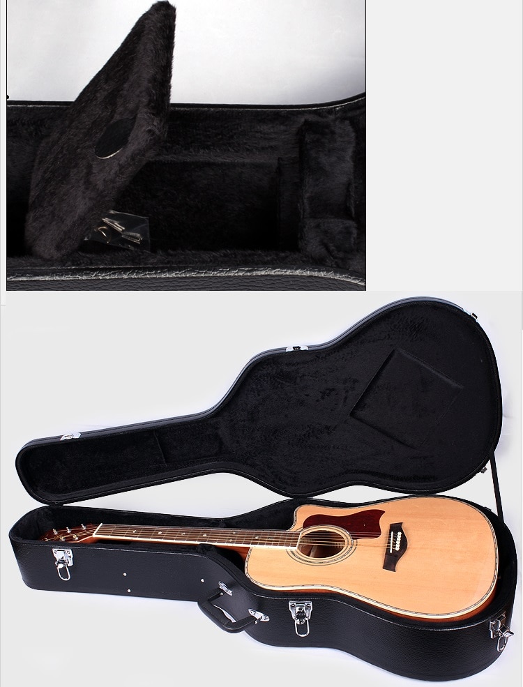 acoustic electric guitar wood hard case 41inch