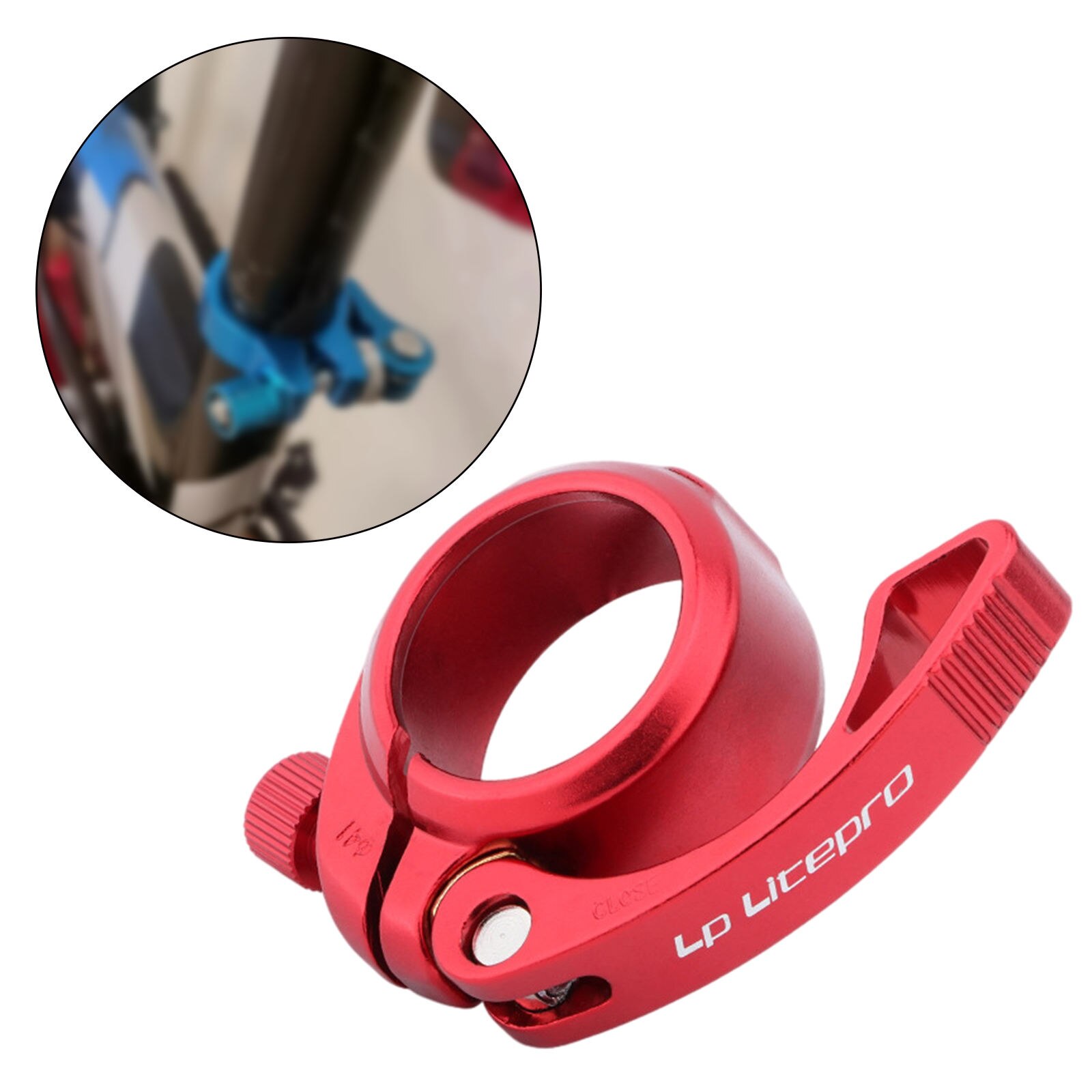 Fietszadelklemmen 1 stuks Quick Release zadelpenklem aluminium fietszadelklem 31 8 MTB 27,2 zadelpensluiting reserveonderdelen voor fiets zadelpenklem (kleur: 31,8 mm rode klem