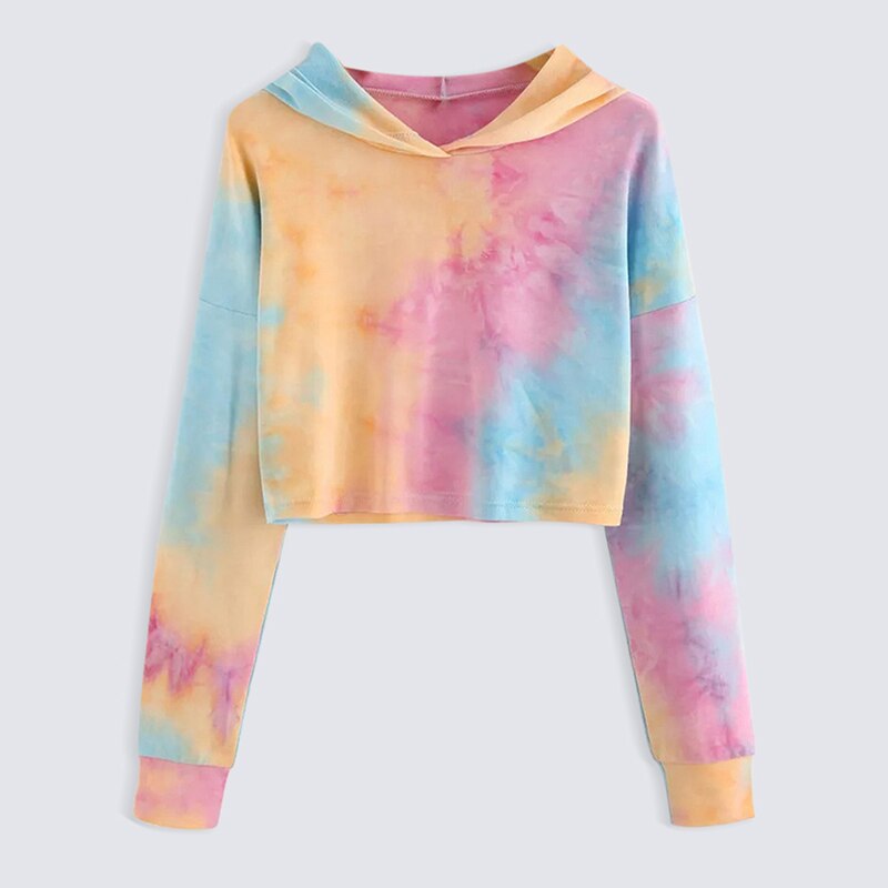Mujeres Tie Dye sudaderas con capucha ropa Oversized estampado de manga larga con capucha Tops coreana suelta Pullover mujer Casual sudadera