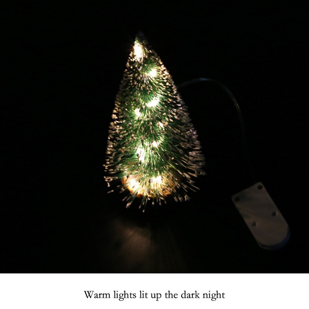 God juletre dekorasjon for hjem ornament med led lys kunstig lite furu treet desktop dekor arbol de navidad: Varm belysning / 0.2m