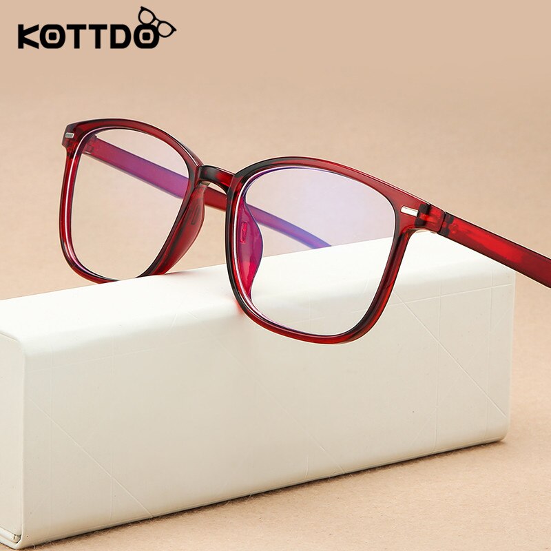 KOTTDO Square Plastic Glasses Frames Women Men Clear Transparent Computer Black Eyeglasses Frames Vintage Retro Optical Eyewear