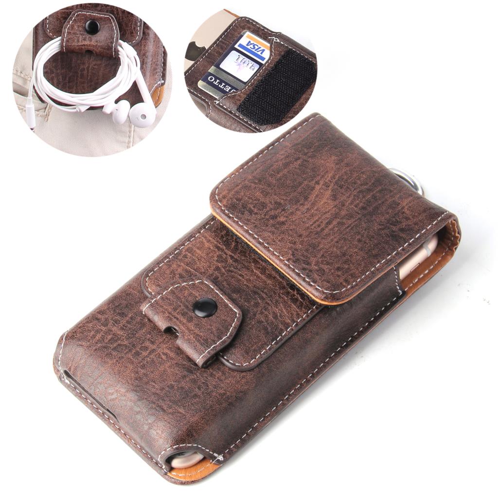 Universele Pouch Lederen Case Voor Nokia 6.2 4.2 3.2 2.2 3 5X5X6X7X71 taille Tas Magnetische holster Riemclip Telefoon Cover