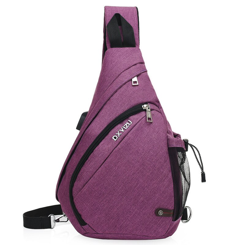 Casual heren single-shoulder pakket voor reizen buitenshuis multifunctionele essentiële borsttas crossbody tas: Paars