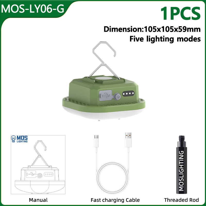 MOSLIGHTING Camping Light RGB Music Rhythm Light Portable Flashlight USB Rechargeable Outdoor hanging Tent Lamp Night Work Light: 5W