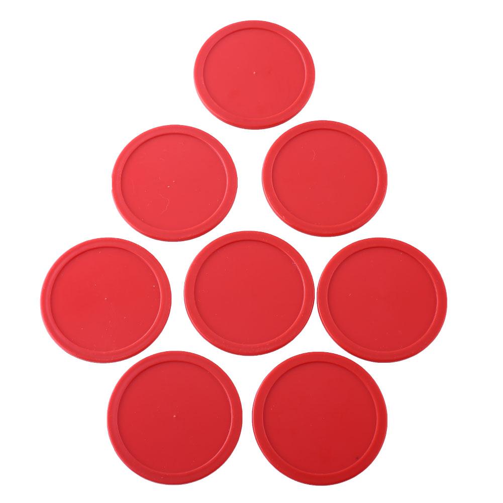 8Pcs 63.0 milímetros Red Air Hockey Crianças Mini Mesa De Feltro Pusher Mallet Goleiros