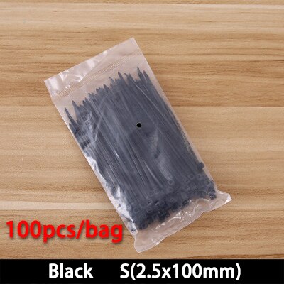(100 kpl/pussi) itselukittuva nylon nippuside muovinen vetoketju 18 lbs musta lanka sidontahihnat ul-sertifioitu: S-musta