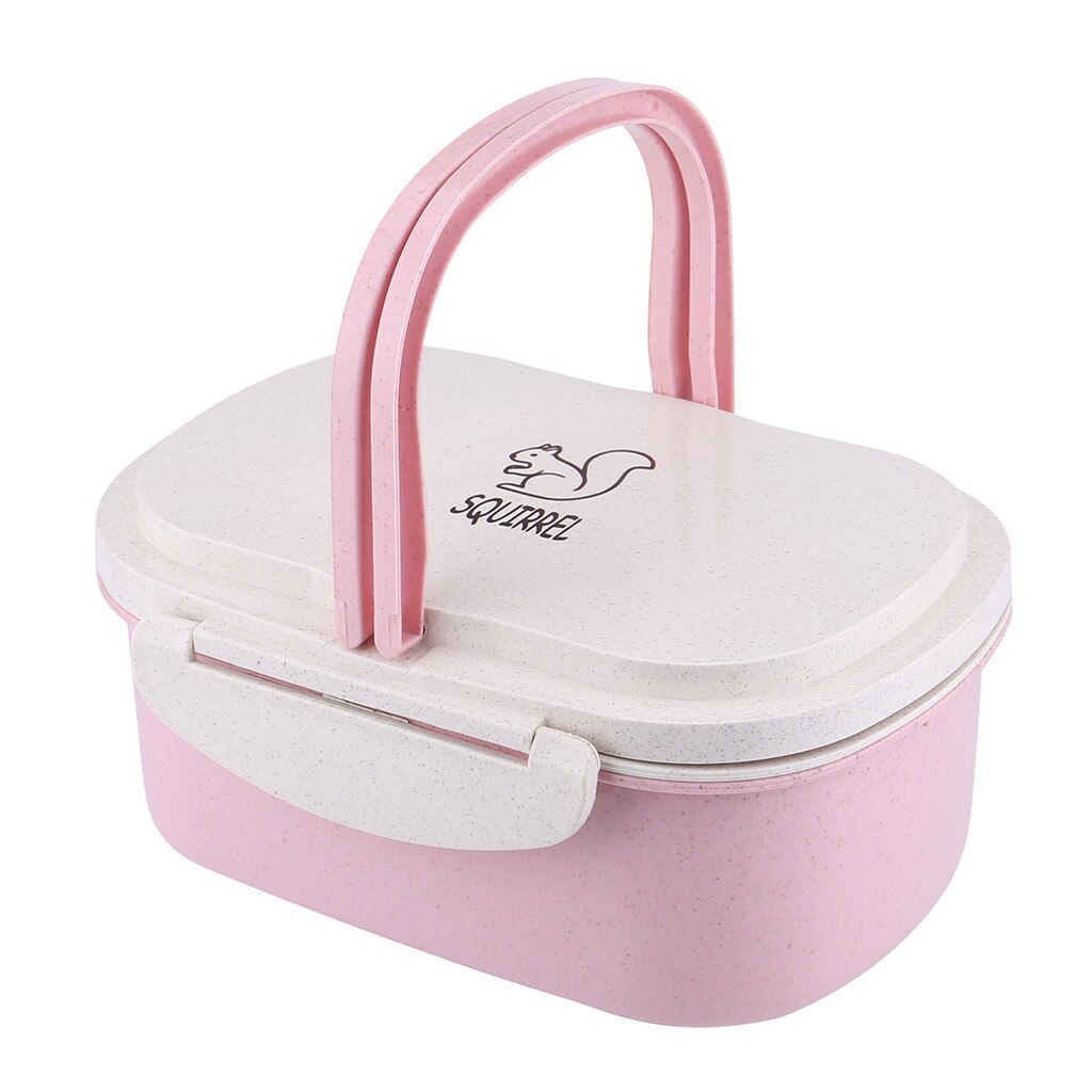 Portable Lunchbox Microwave Lunch Container Box On-the-Go Meal Snack Packing Microwave Safe Portable Student School Lunchbox: Pink