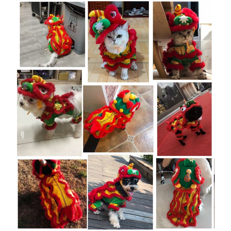Ropa para perros traje de Año León danza dragón chino Cosplay mascota perro ropa divertida carnaval mascota Navidad Decoración