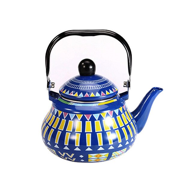 1.5L-2.5L Enamel Kettle Color Bar Heating Water Bottle Enamel Color Kettle Household Induction Cooker Gas Stove Boiling Water: 2.0L / Blue