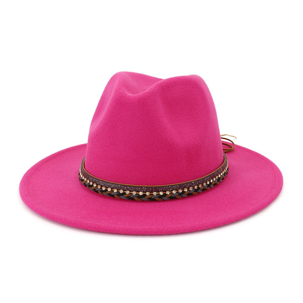 Vrouwen Samenpersbare Wolvilt Outback Herfst Hoed Panama Hoed Brede Rand Met Riem Emmer Hoed Mannen Bob Chapeau Sombrero AD0802: 6