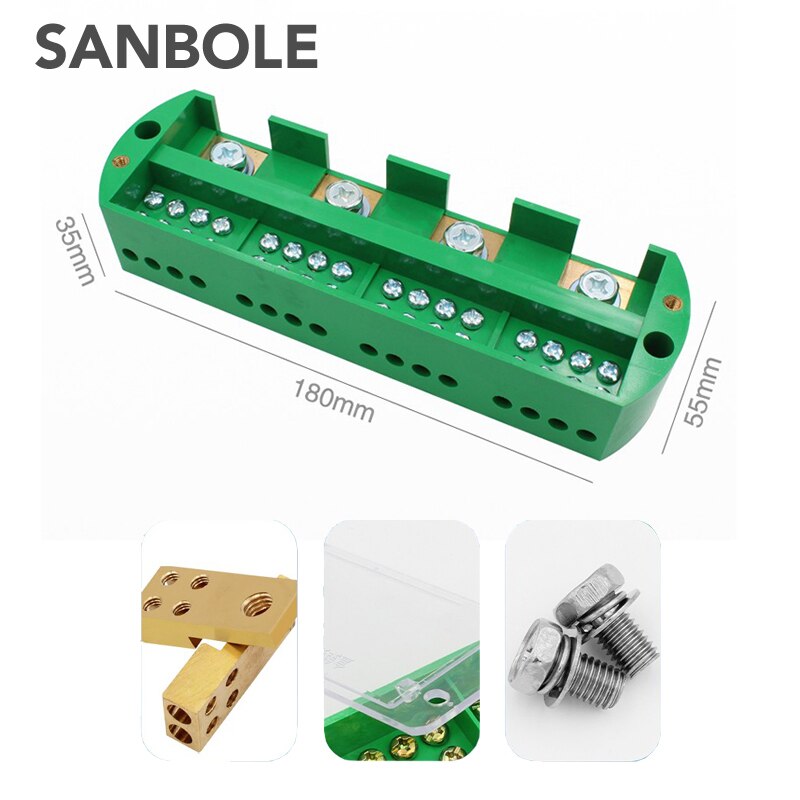 4-In 16-Out Junction Box Vier In Zestien Out Bedrading Rij Connector Huishoudelijke Open 220V Doos koper Terminal Block