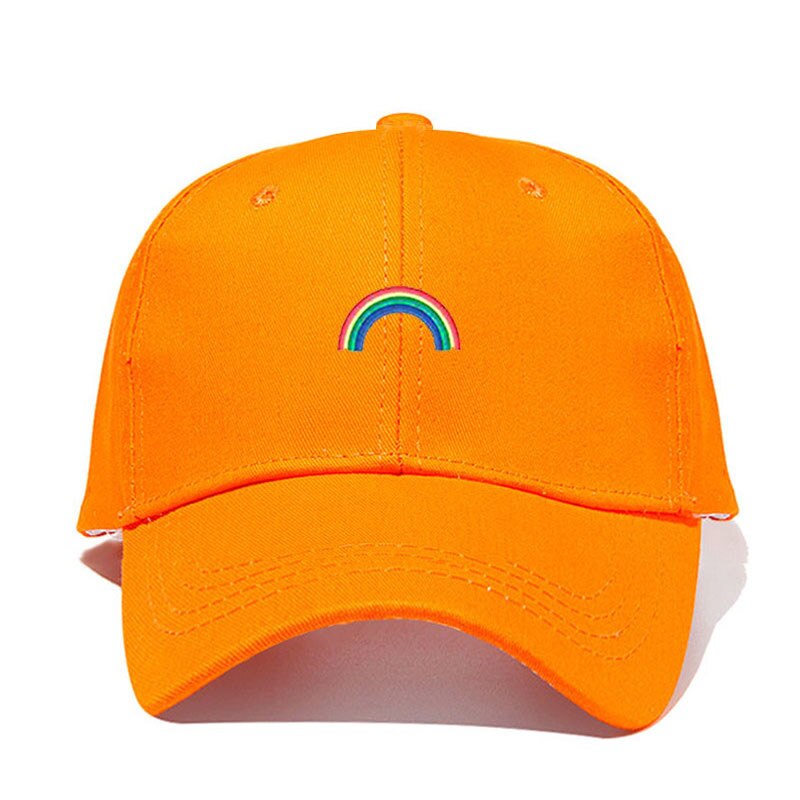 Nuovo Berretto da Baseball Del Ricamo Arcobaleno Papà Caps Unisex Degli Uomini Delle Donne Del Cappello di Snapback Berretto Da Baseball del Cotone Dropshipping: Arancione