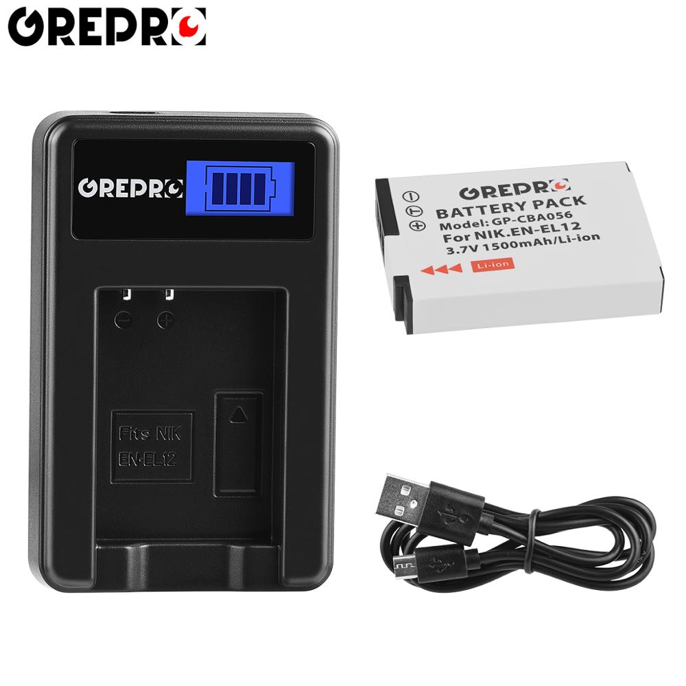 3Pcs EN-EL12 ENEL12 EN EL12 Battery + LCD USB Charger for Nikon Coolpix AW100s AW110s AW120s S610 S610c S710 S620 S630 S8000 S70: 1B with Charger