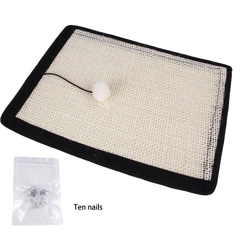 Natuurlijke Sisal Kat Krabpaal Mat Scratcher Board Pad Matten Speelgoed Klimmen Boom Nest Mat Huisdier Klauwen Care Sofa Protector: mat and nail / M