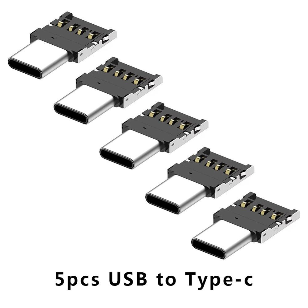 Mini Micro Usb Type C Adapter Otg Converter Usb Interface Naar V8 Adapter Converter Micro-Transfer Interface Voor Micro usb Type C: 5pcs USB to Type-c