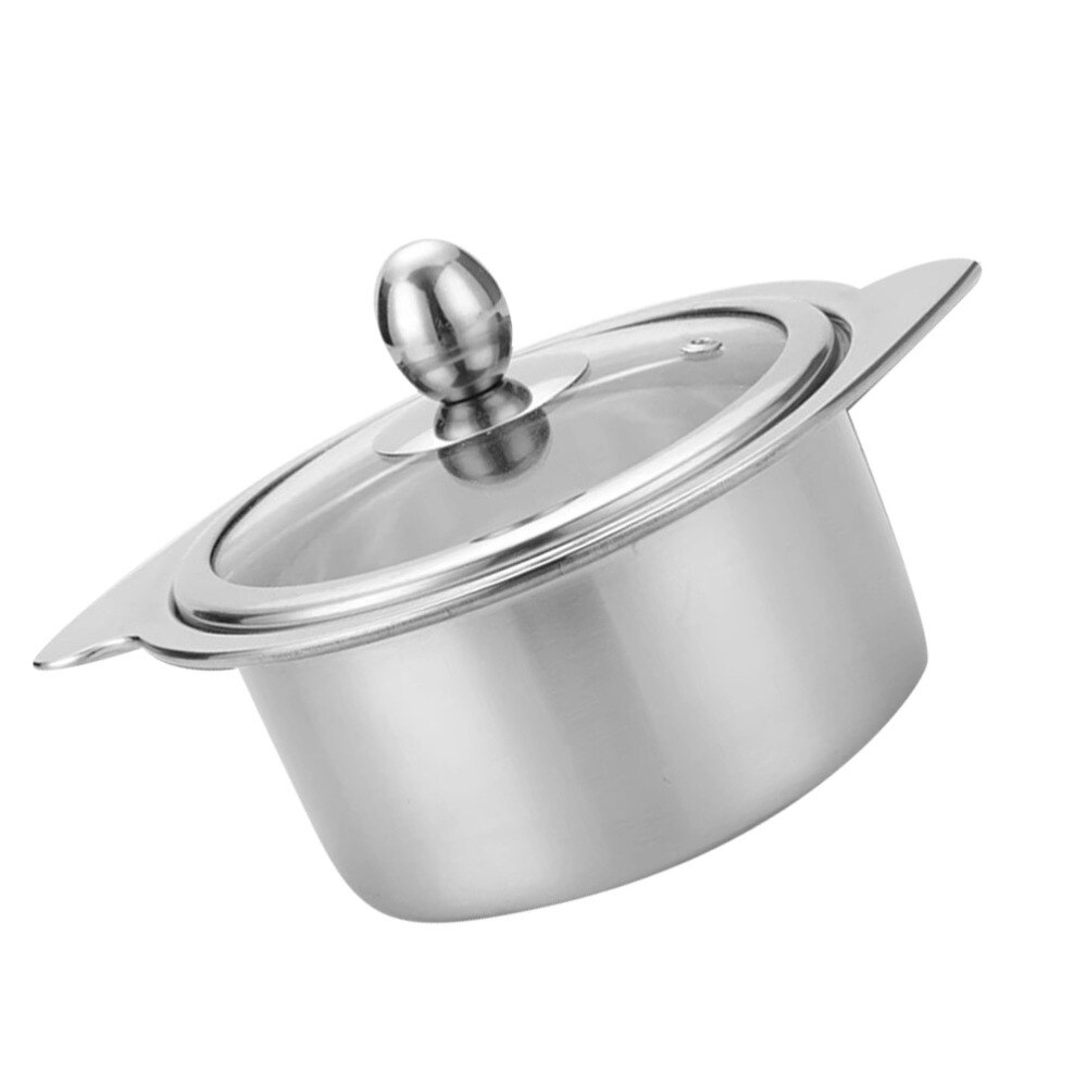 1Pc 14cm gorący garnek ze stali nierdzewnej solista garnek kompatybilny dla kuchenka indukcyjna z pokrywką (srebrny)