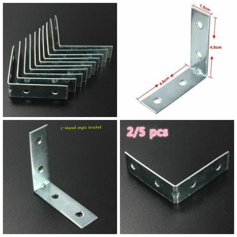2/5 pcs Stainless Steel Right Angle Bracket Corner Brace Joint Shelf Support L Shape 90 Degrees Connector