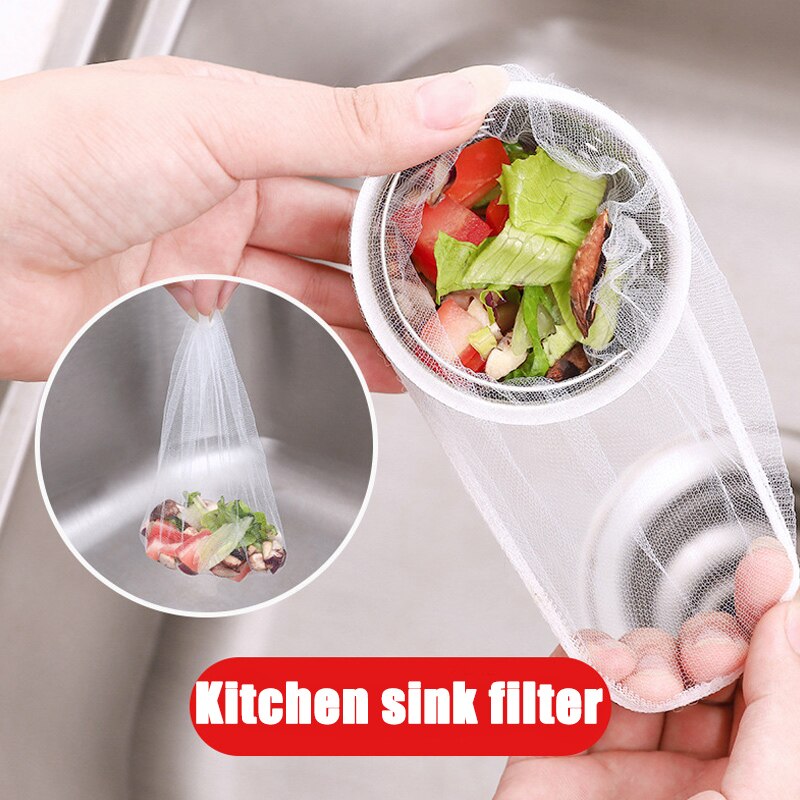 Kitchen Sink Strainer Filter Screen Bag Garbage Sewer Net Portable for Bathroom _WK