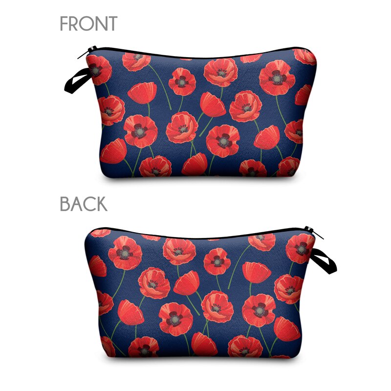 Jomtokoy Delle Donne Fiori di Stampa PatternTravel Sacchetto Cosmetico di Trucco della Borsa Del Sacchetto Femminile Della Borsa Della Chiusura Lampo ottavino Cosmetici Fare su Borse