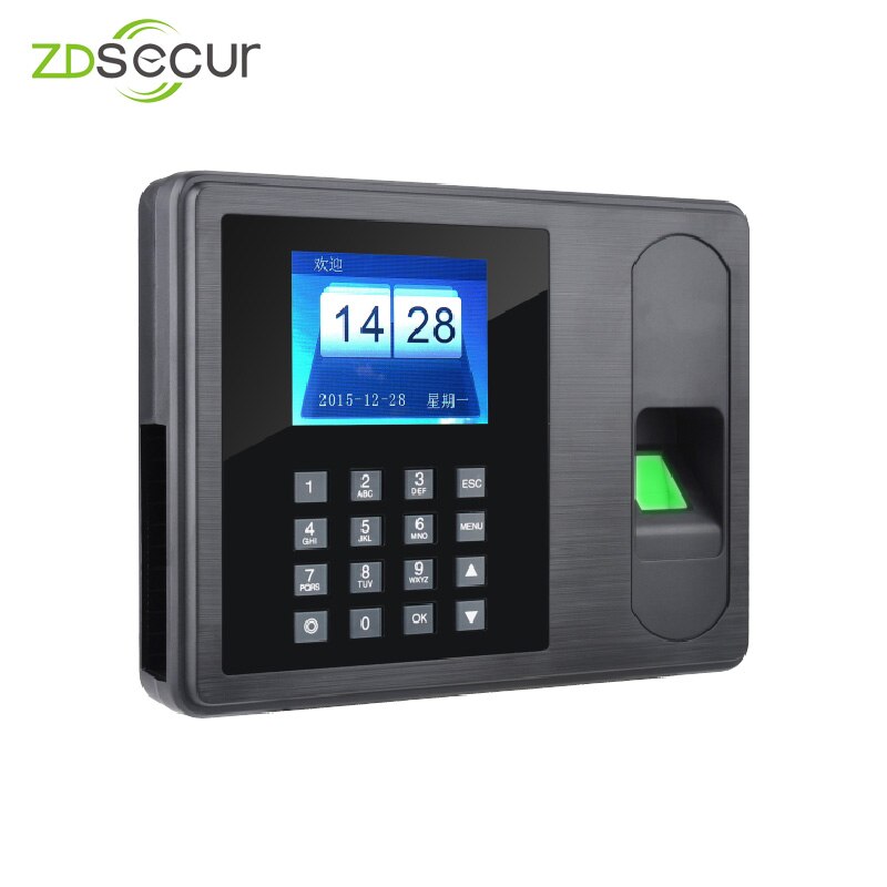 Reloj de tiempo biométrico con huella dactilar, máquina de Asistencia para Empleados con controlador USB flash ZDA6