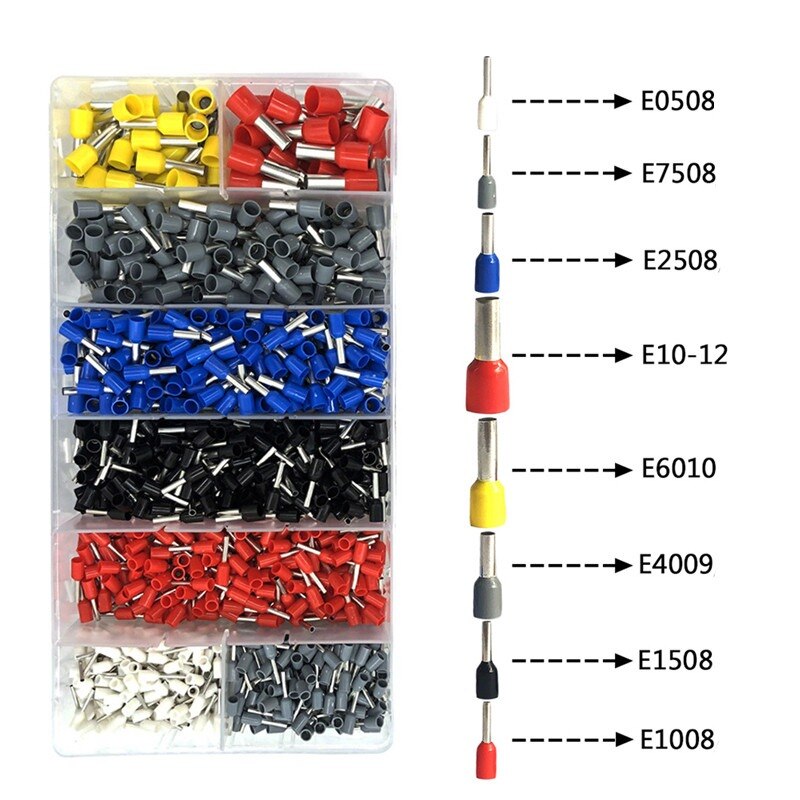 HSC8 6-4A ferrule Crimping Pliers 0.25-10MM² wire crimper tool Wire Stripper Hand Ferrule Crimp set Plier KIT With1200 Terminals