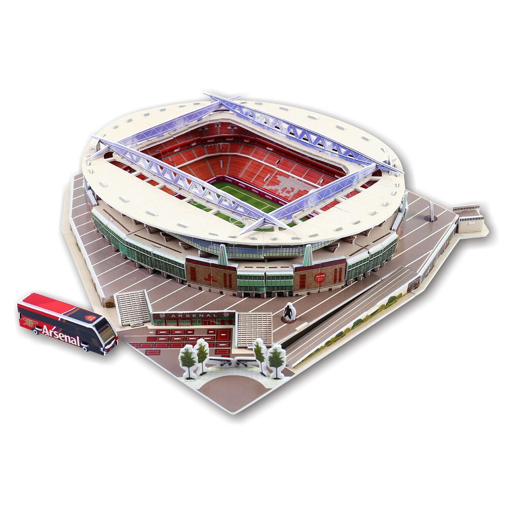 FAI DA TE 3D Jigsaw Puzzle Del Mondo Stadio di Calcio di Calcio Europeo Parco Giochi Costruzione del Modello Assemblato Giocattolo Di Puzzle Per I Bambini: Rosso