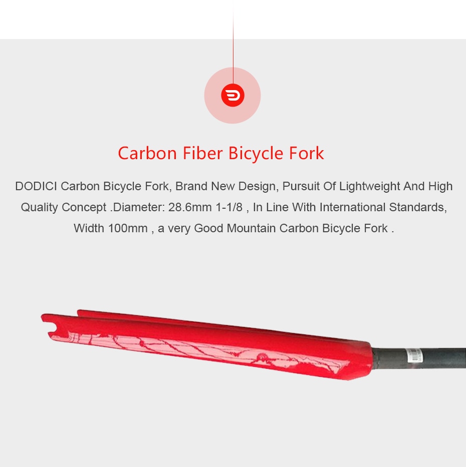 DODICI-horquilla para bicicleta de carretera, accesorios de fibra de carbono 700c 1-1/8, horquilla cónica con freno de pico brillante, roja, blanca, piezas para ciclismo