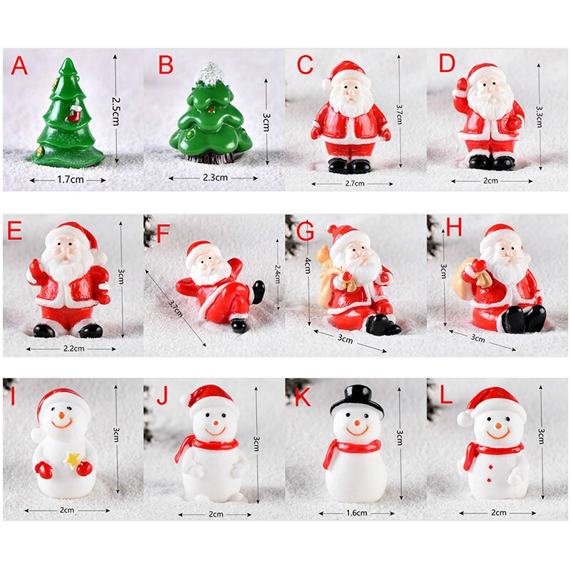 Mini Resin Christmas Decoration Santa Claus Snowman Tree Micro Landscape Model DIY Miniature Garden Figurines Home Decoration