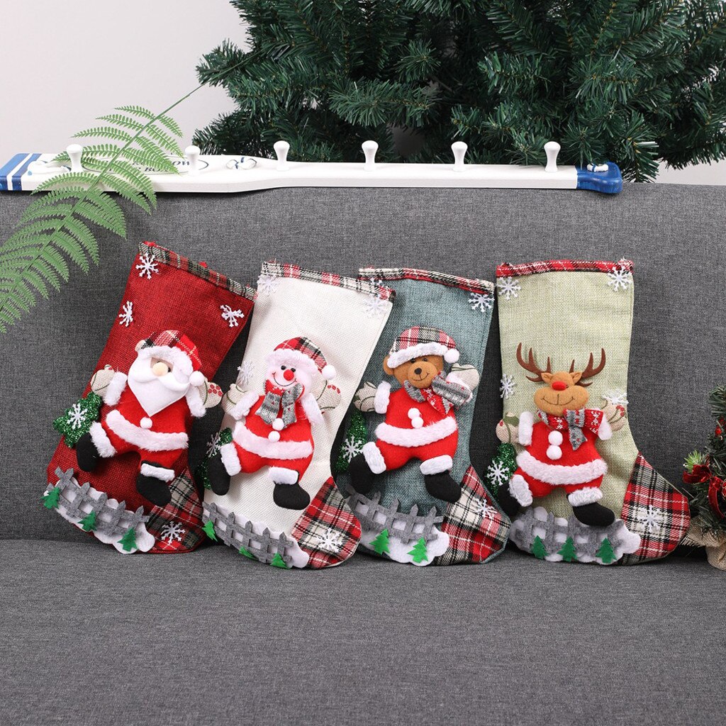 Jaar Kerst Kous Sack Xmas Candy Bag Kerst Decoraties Voor Huis Kerstboom Decor Kerst Kousen