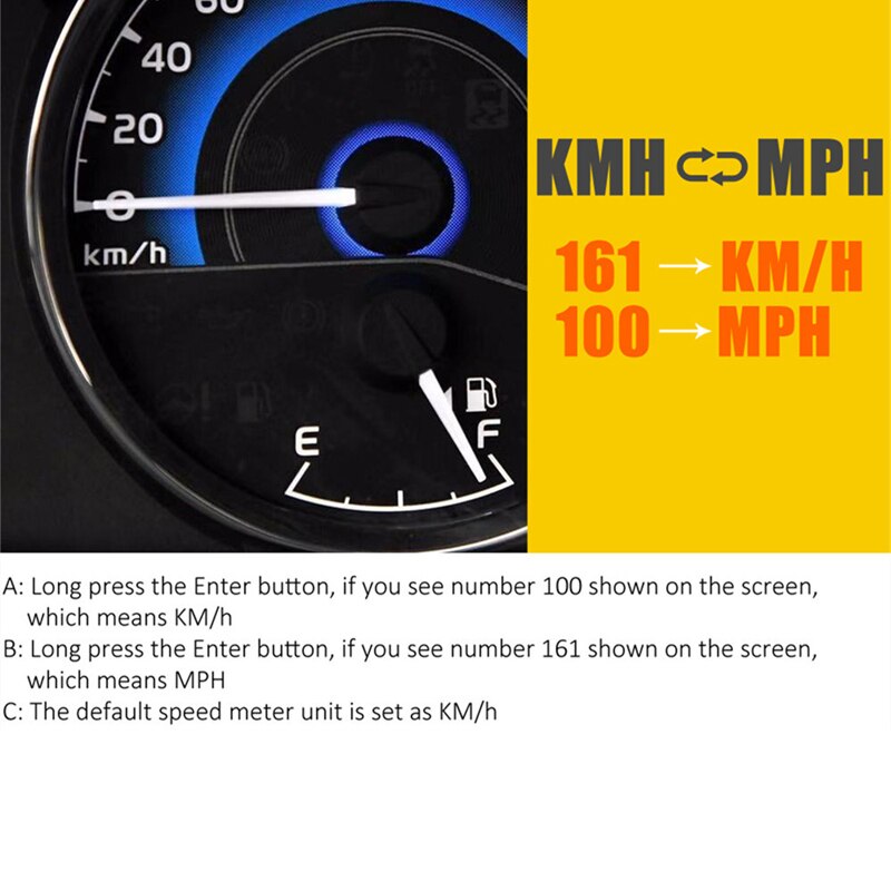 GPS Speedometer 3Inch GPS Head-up Mileage HUD Display Digital Speed Alarm MPH KMH Altitude Display Projector Overspeed Warning