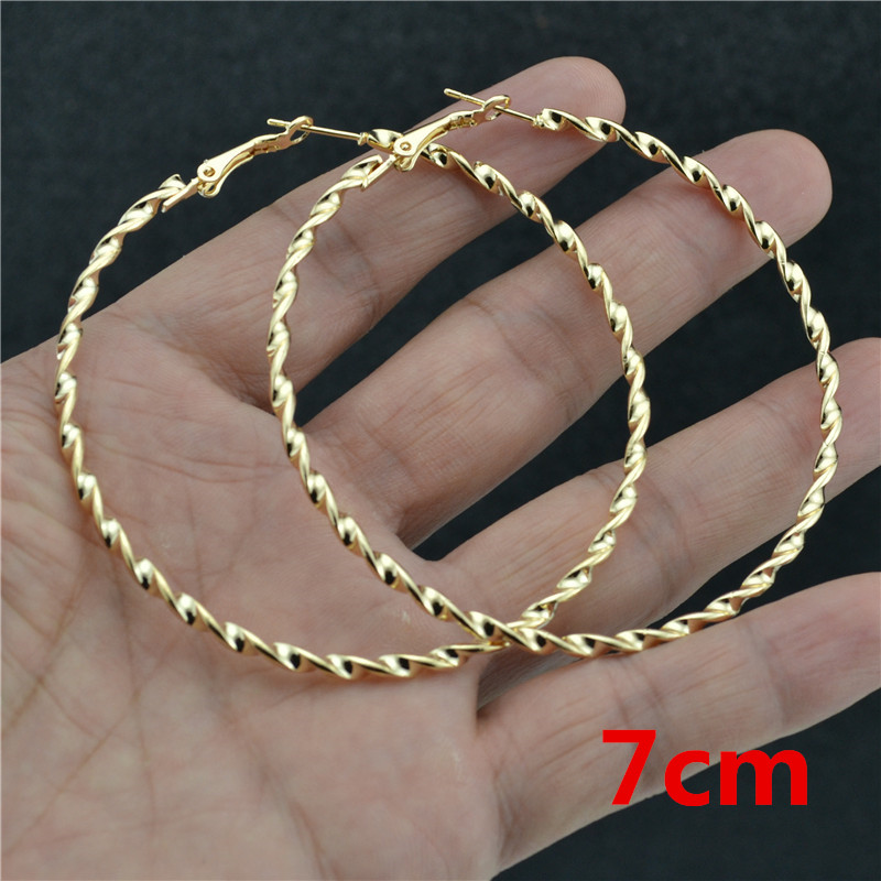 50mm 60mm 70mm Einfache Spirale Große Creolen Für Frauen Aussage Großen Kreis Runde Ohrringe Partei schmuck Mädchen