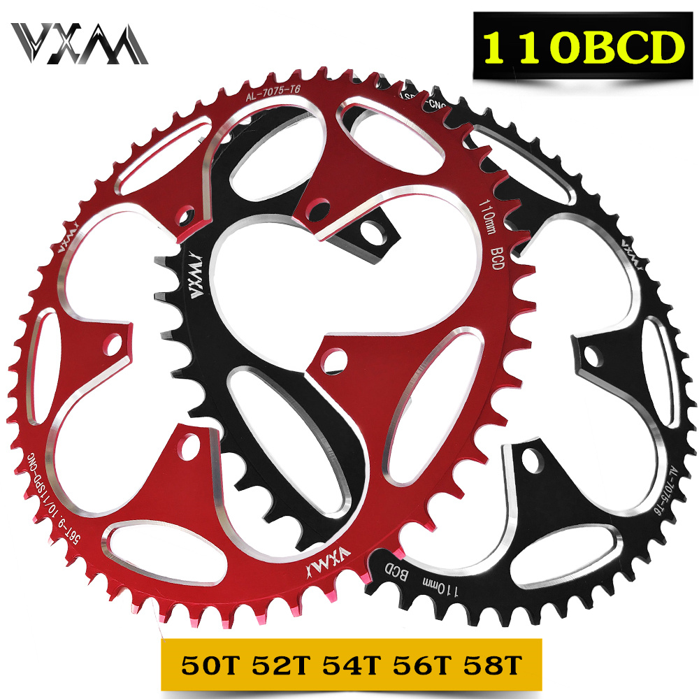 Vxm racefiets 110 bcd crank 50t 52t 54t 56t 58t kettingblad legering ultralicht klim power kettingblad plaat fietsonderdelen