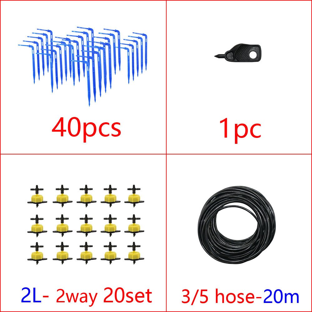 Greenhouse Drip Irrigation 2/4-Way Arrow Dropper Transmitter Irrigation Watering System With 2L/4L/8L Steady Flow Dripper: 2L x 2way