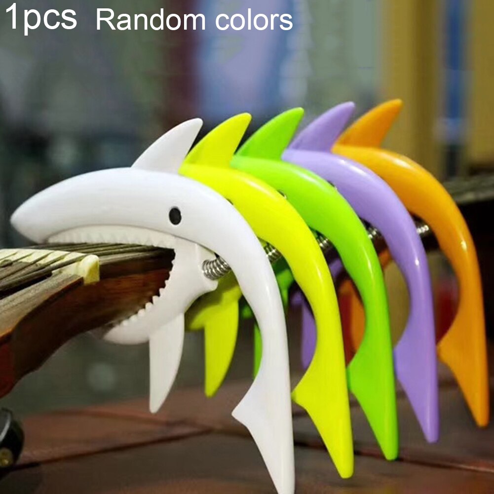 Shark Zinc alloy Metal Guitar Capo Quick Change Clamp Key Acoustic Classic Guitar Capo For Tone Adjusting: Plastic Random color