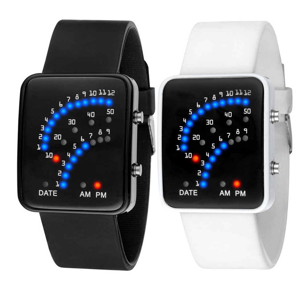 De luxe Montre Pour Hommes Femmes Style Futuriste Multicolore Montre Électronique À LED Sport Montres Montre Numérique Relogio Masculino