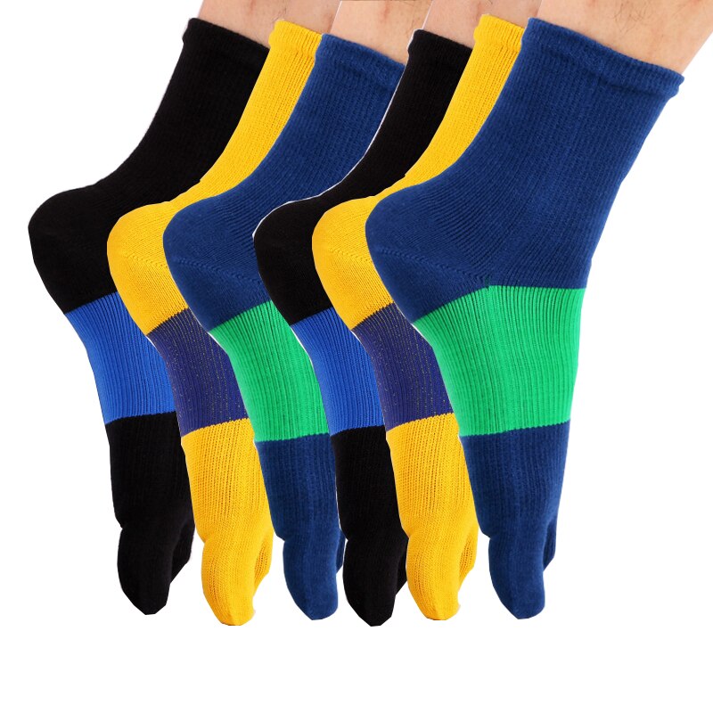 6 Pairs Mannen Yoga Sokken Vijf-Vinger Scrunch Sokken Katoen Ademend Atletische Sokjes Man Sportkleding Japanse Stijl Teen sokken: mixed color