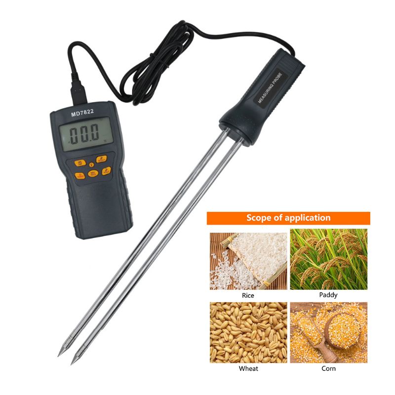 Digital Wheat Corn Grain Moisture Meter MD7822 LCD Display Humidity Tester