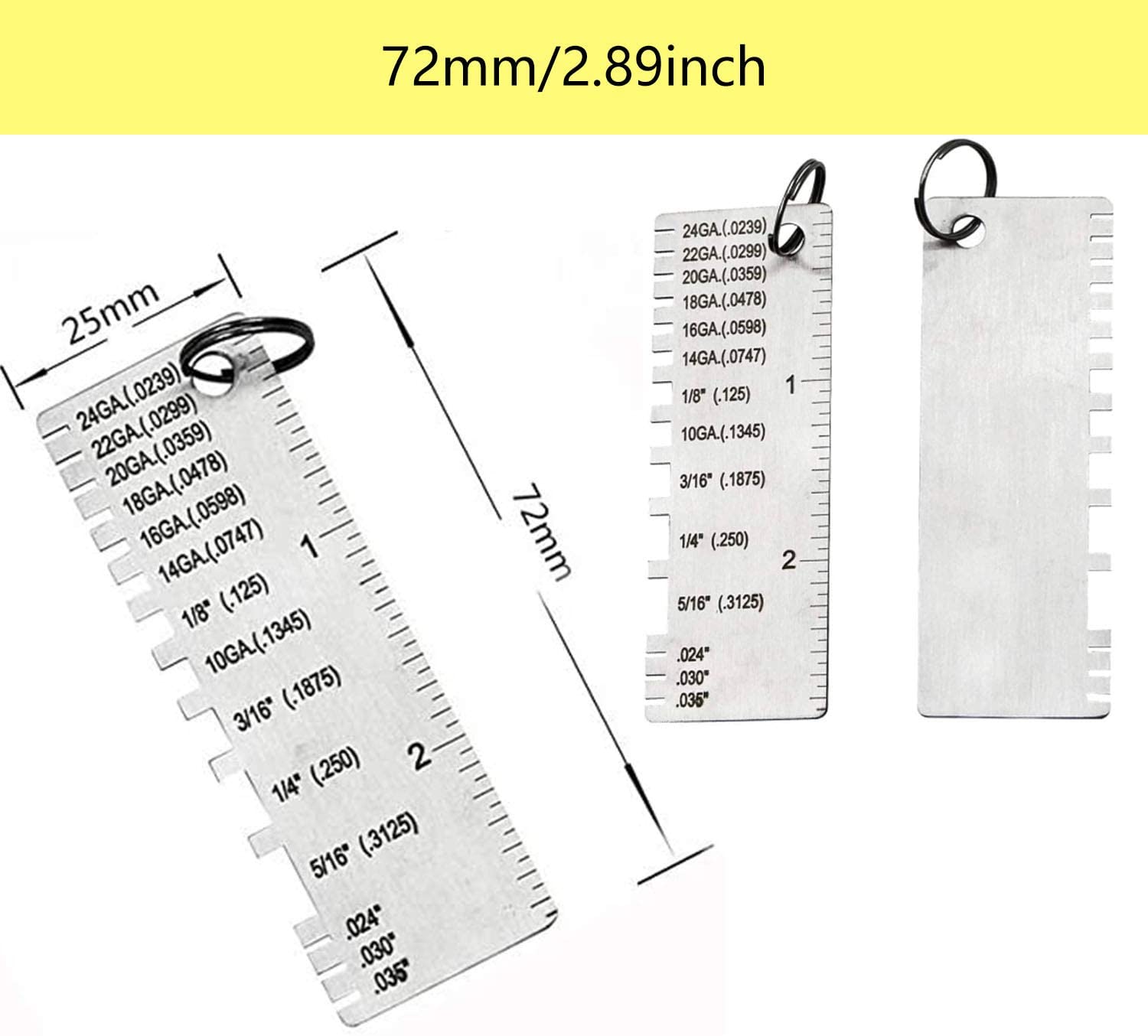 3 model Metal Welding Gauge 0-36 Round AWG SWG Wire Gauge Thickness Ruler Gauge Diameter Stainless Steel Measurer Tool: type3 1pcs