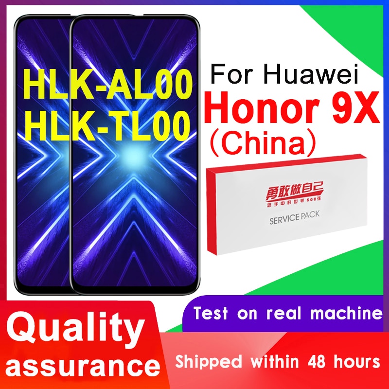 Getest 6.59 "Display Vervanging Voor Huawei Honor 9X Lcd China Versie HLK-AL00 HLK-TL00 Touch Screen Digitizer Vergadering