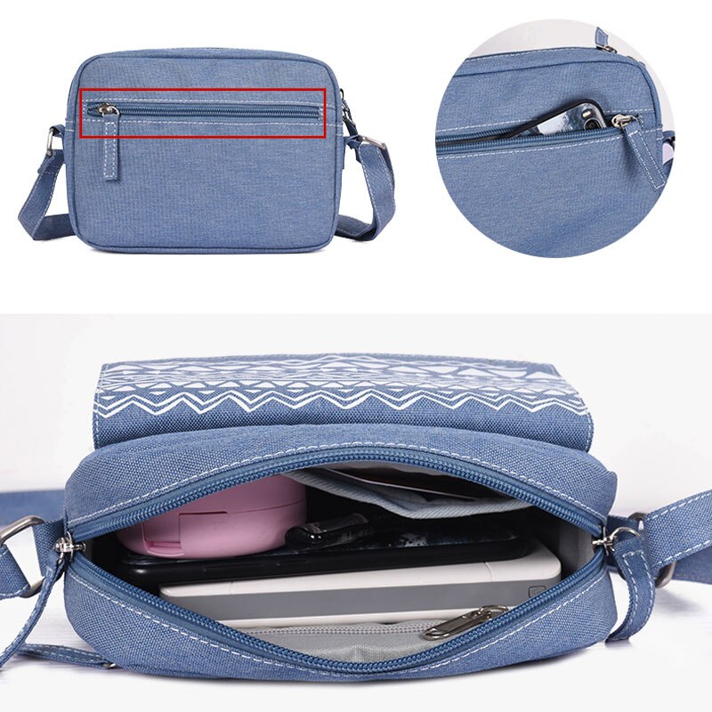 Ljl-saco de ombro das mulheres estilo retro floral crossbody sacos feminino pequeno lazer mensageiro saco fino jean cor